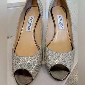 Jimmy Choo Isabel glitter pumps size 38.5 champagne